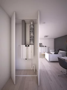 Das WOLF CWL-2 gut versteckt im Wohnraum