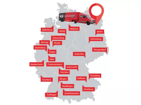 Deutschlandkarte für Infomobil Tour