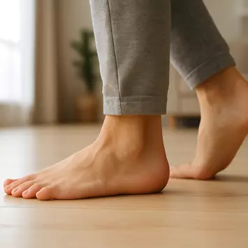 Barfuß gehen auf Parkett